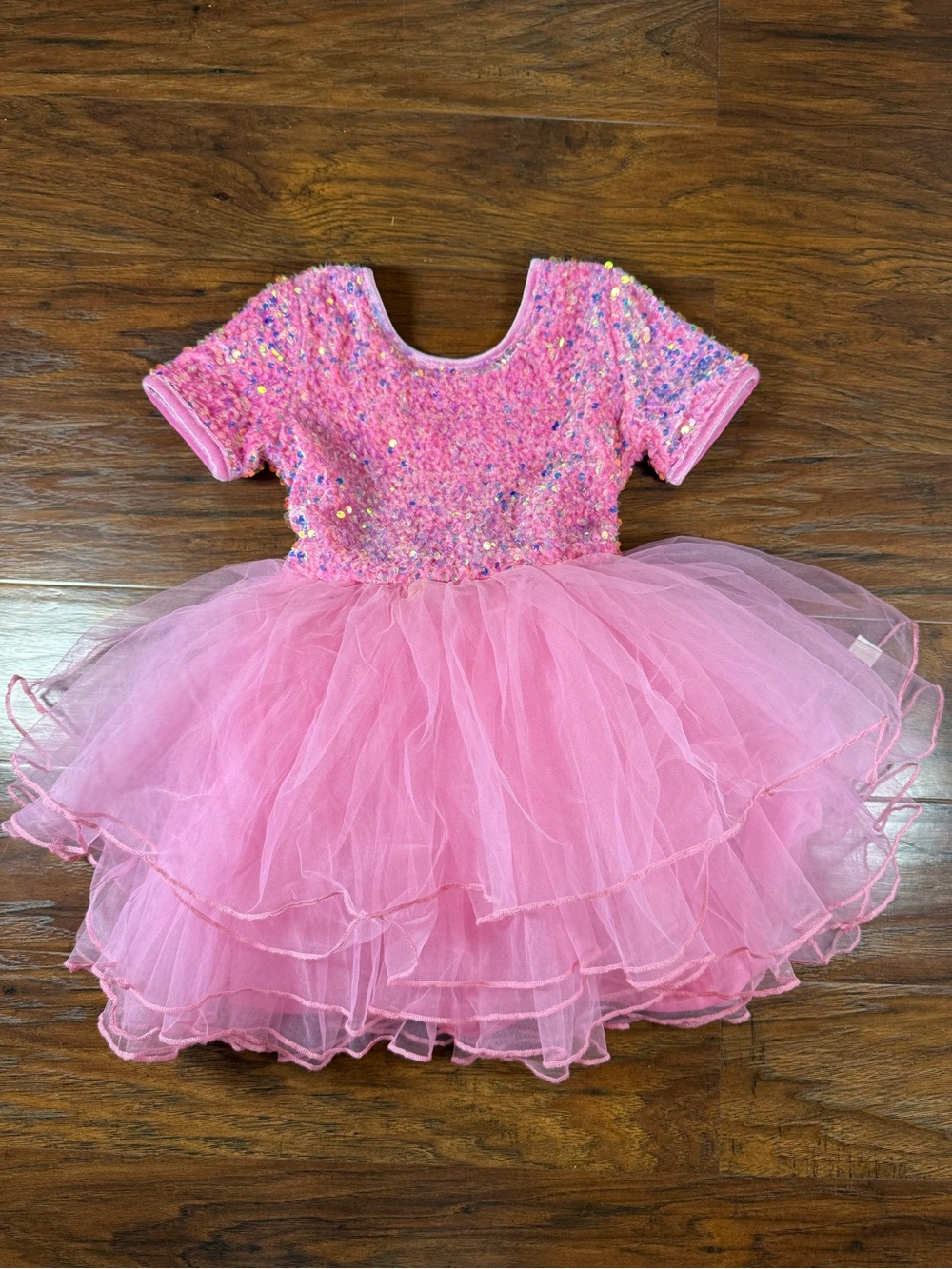Pink Sequin Tulle Party Dress for Girls